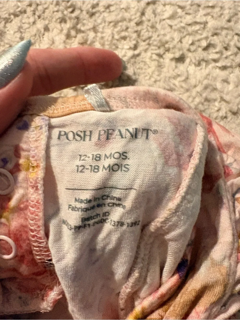 Posh Peanut Pink Floral Baby One-Piece Romper with Ruffles